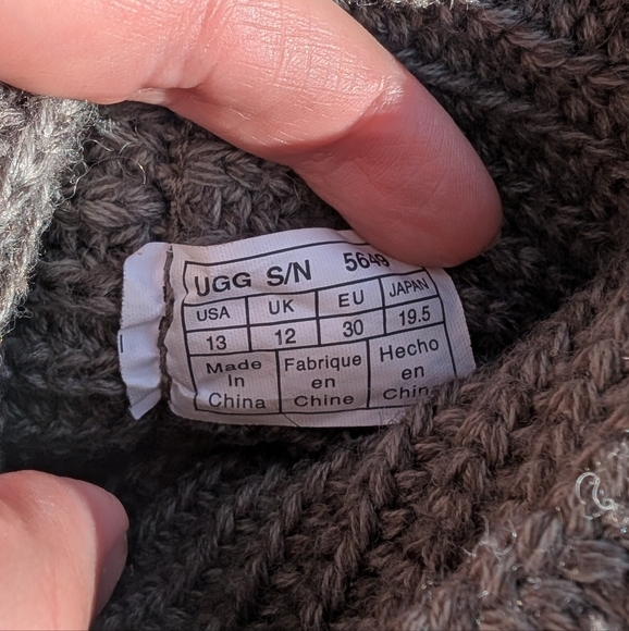 UGG Australia Classic Cardy Knit Boots Kids Size 13 - Picture 7 of 8